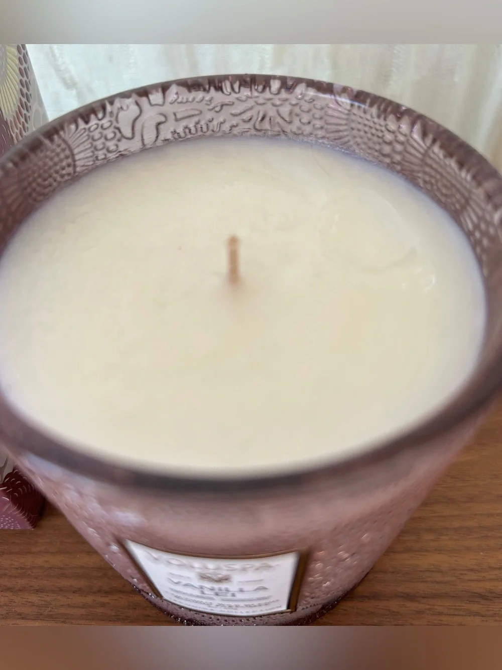 NIB Voluspa Vanilla Lei Glass Jar Candle from Anthropologie
